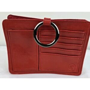Pouchee Redish Orange Multi Pocket Purse‎ Handbag Organizer Magnetic Closure